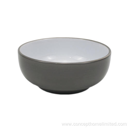 Reactive glazed stoneware dinner set - outside grey